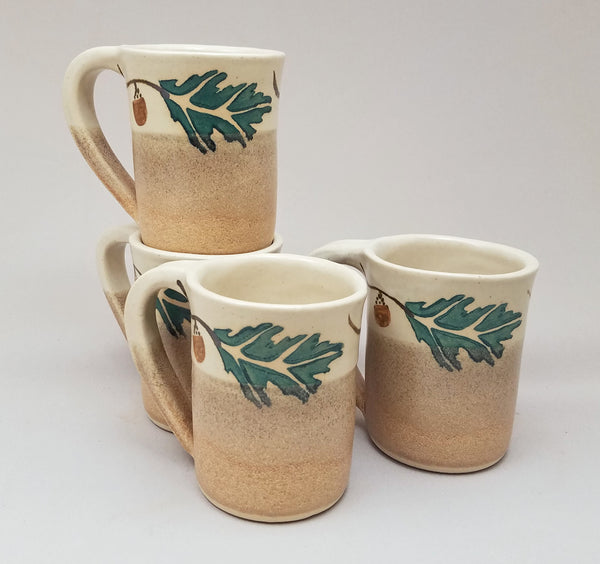 Set of Colorful Pottery Coffee Mugs, 10 oz