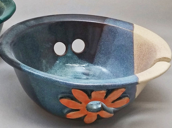 Pottery Yarn Bowl, Pottery Knitting Bowl, Ceramic Yarn Bowl, Flower Yarn  Bowl 